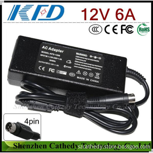 12V 6A 4pin Switching Adapter, LCD/LED Monitor Power Supply